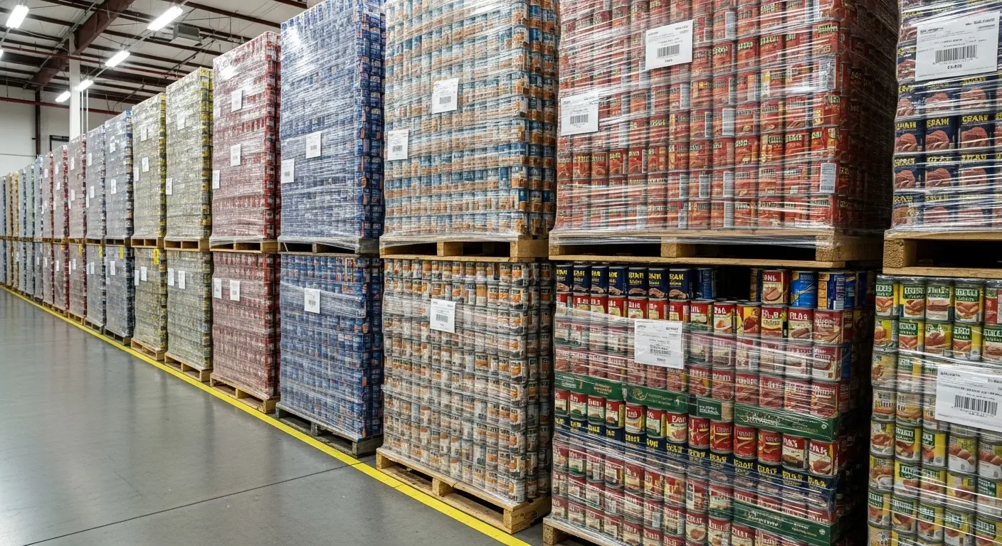 Склад готовой продукции — хранение мясных консервов и тушёнки